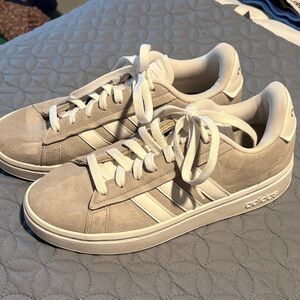 Adidas Women's Grey and White Athletic Shoes